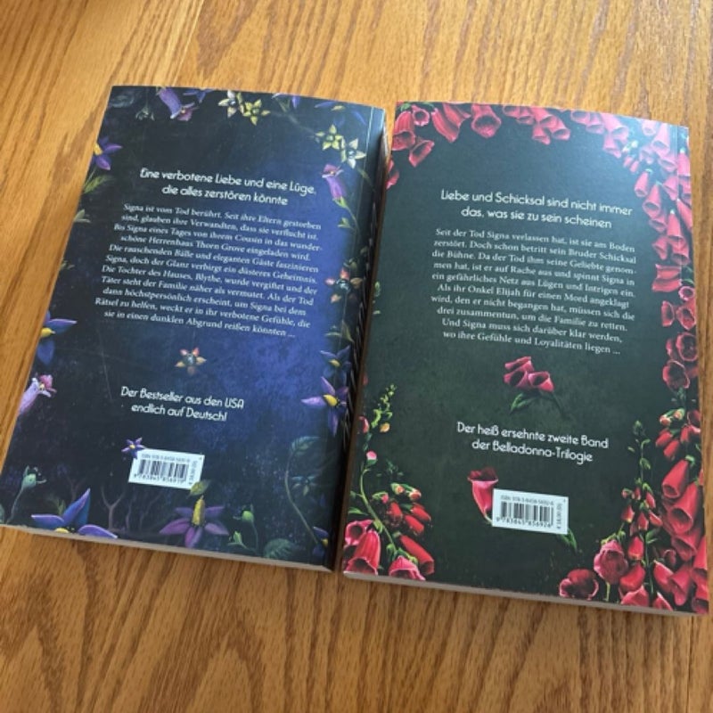 Belladonna and Foxglove German edition paperbacks