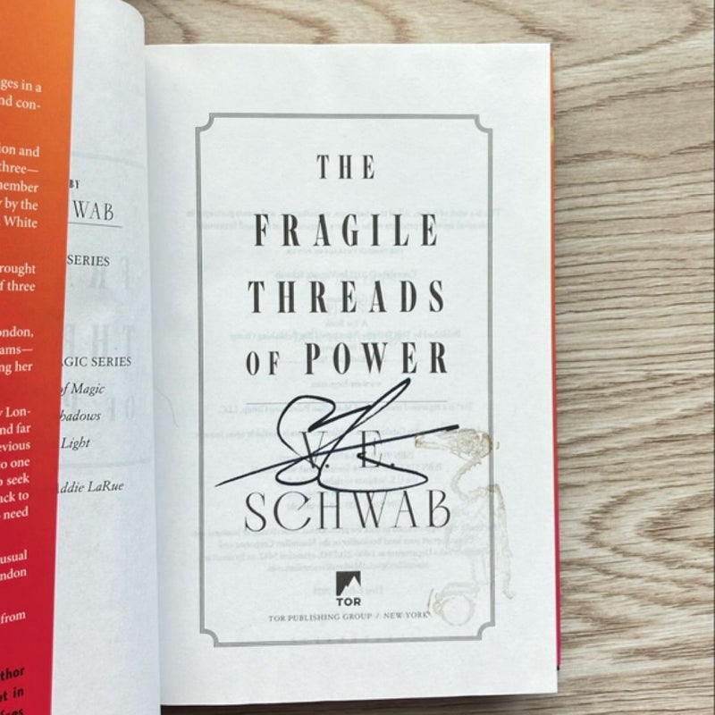 The Fragile Threads of Power (Signed on Book Tour)