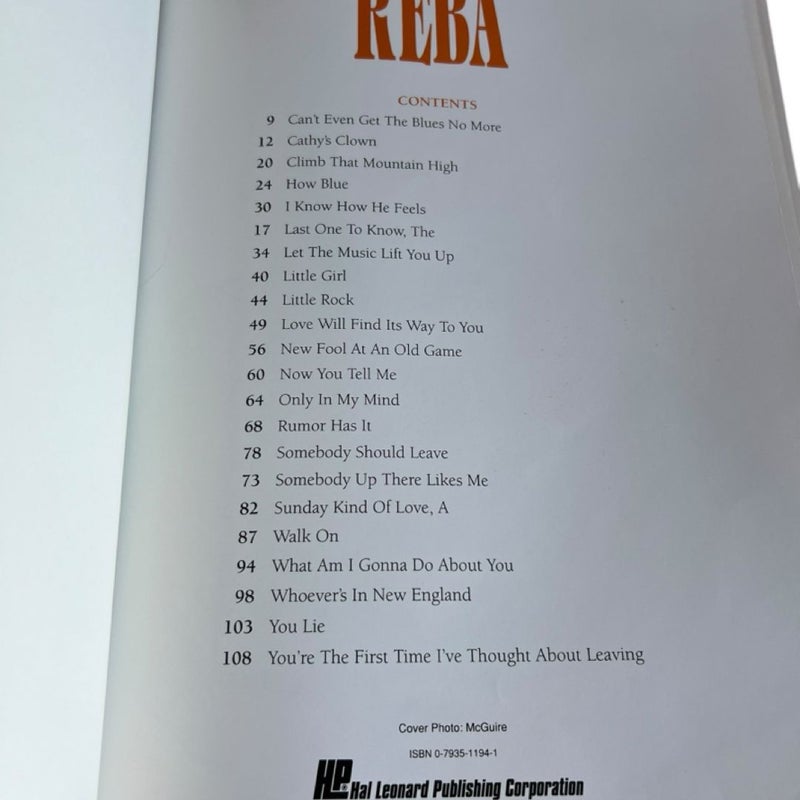 The Best of Reba McEntire Song Book 