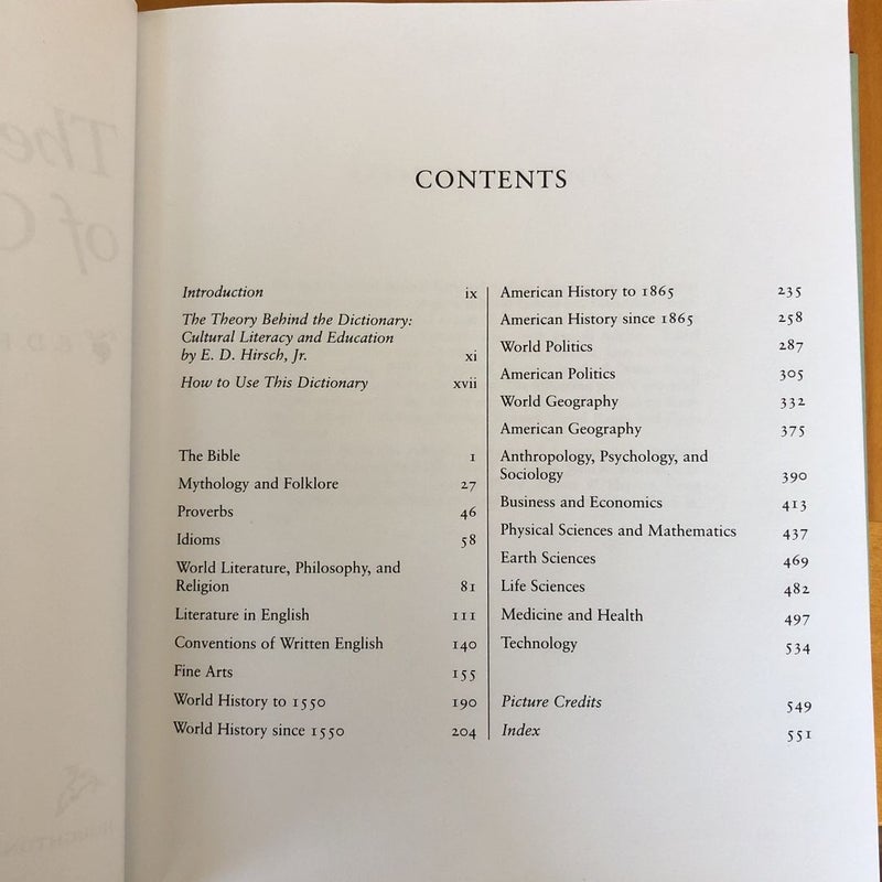 The Dictionary of Cultural Literacy