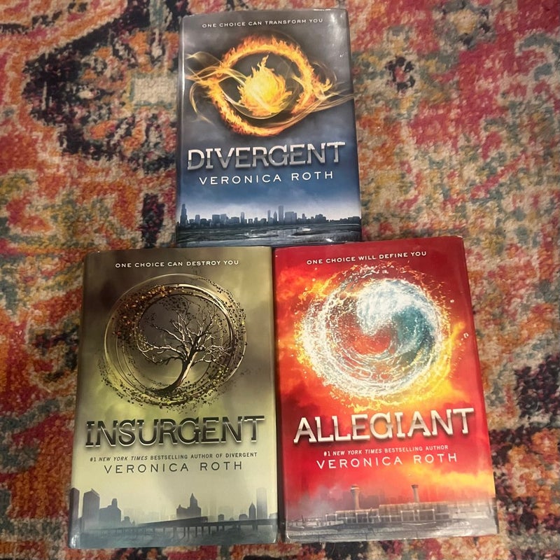 Divergent Insurgent Allegiant Series Lot/ 3 Hardback Books Veronica Roth 1st Ed