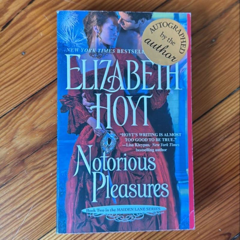 Notorious Pleasures - Stepback, autographed copy