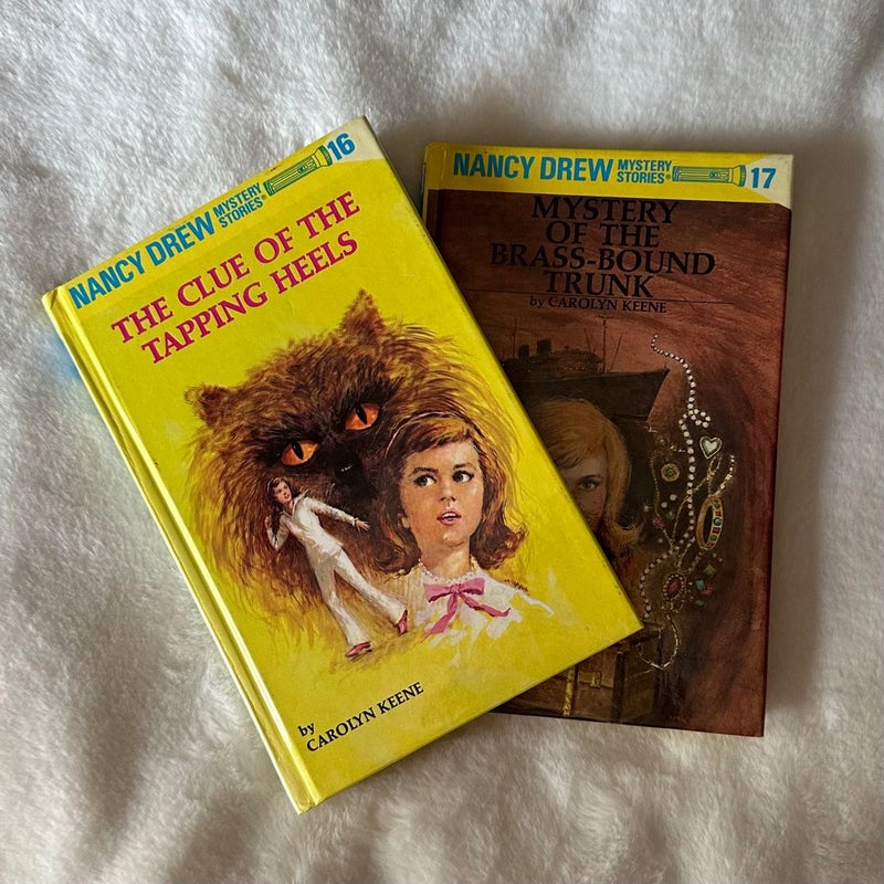 Nancy Drew #16 & 17 Set : the Clue of the Tapping Heels, Mystery of the Brass-Bound Trunk