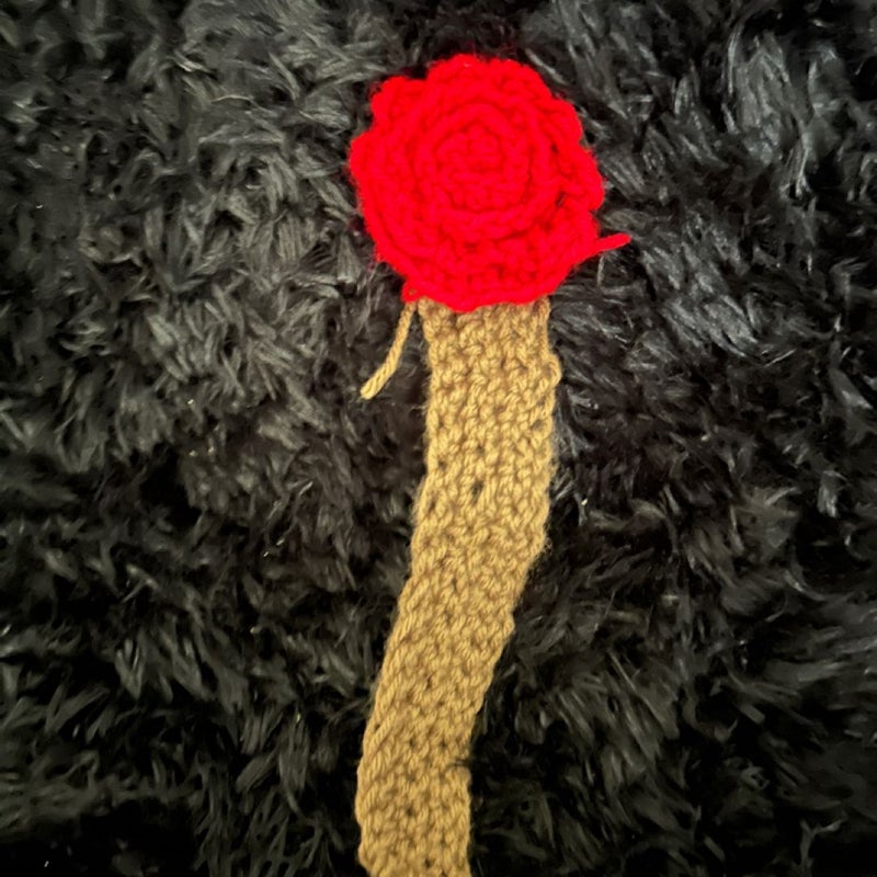 Handmade Crochet Rose bookmarks