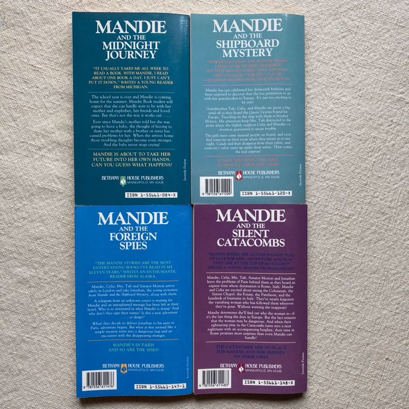 Mandie and the Midnight Journey, Shipboard Mystery, Foreign Spies, & Silent Catacombs 