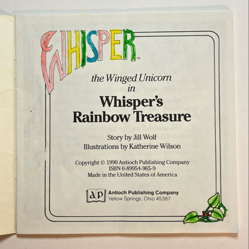 Whisper's Rainbow Treasure Starring Whisper the Winged Unicorn