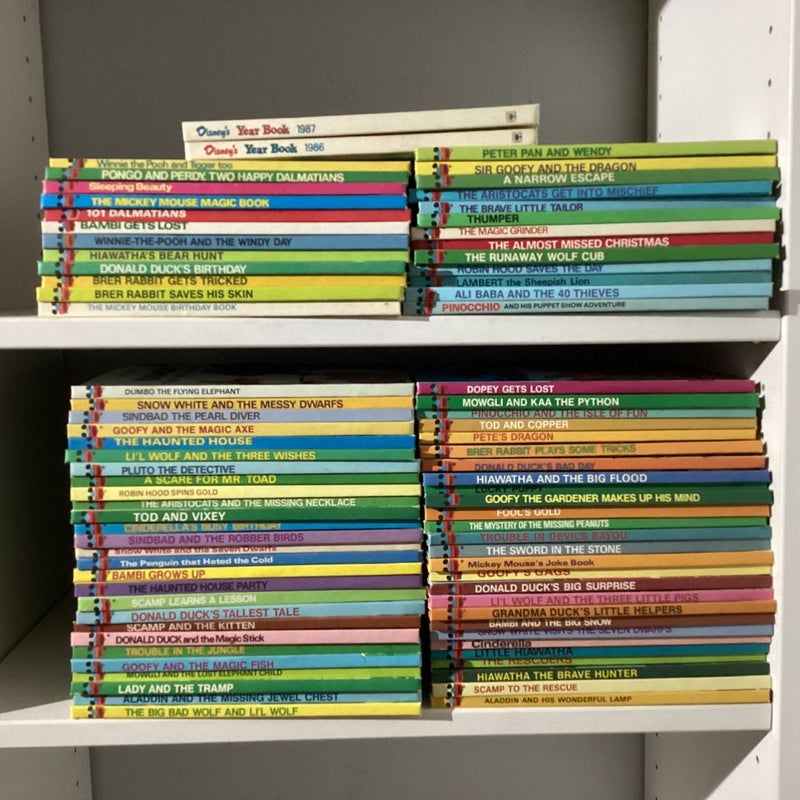Wonderful World of Disney storybooks, 79 stories & 2 yearbooks total, vibrant pictures