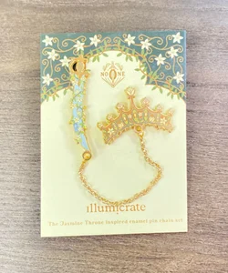 The Jasmine Throne enamel pin chain set