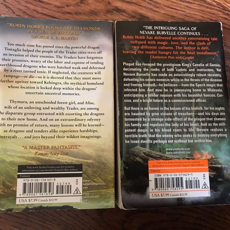 Lot Of (2) Realm Of The Elderlings Novels, Paperback, Dragon Keeper (Rain Wilds #1) + Forest Mage (Soldier Son #2), Fantasy, SFF