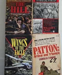 Military War Paperbacks lot 4 books Lifer, Patton, The Hill Wings of the Eagles 