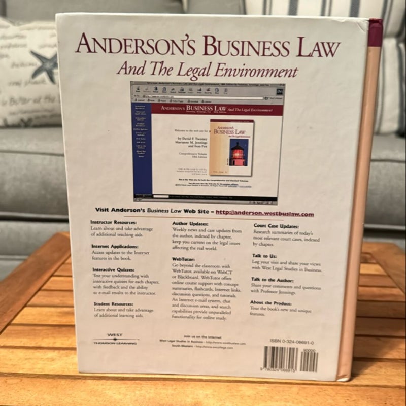 Anderson's Business Law and the Legal Environment