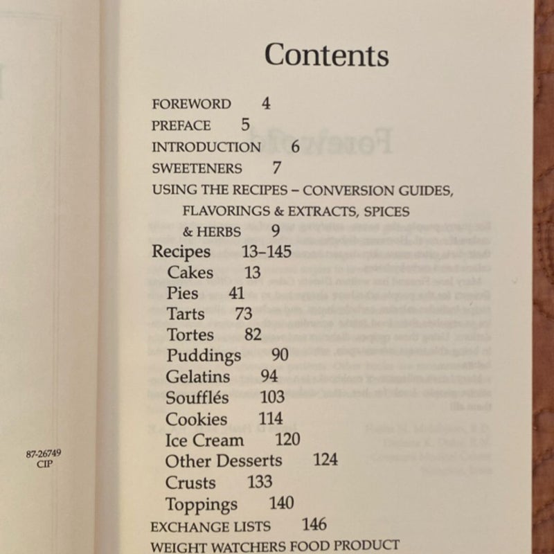 Diabetic Cakes, Pies and Other Scrumptuous Desserts