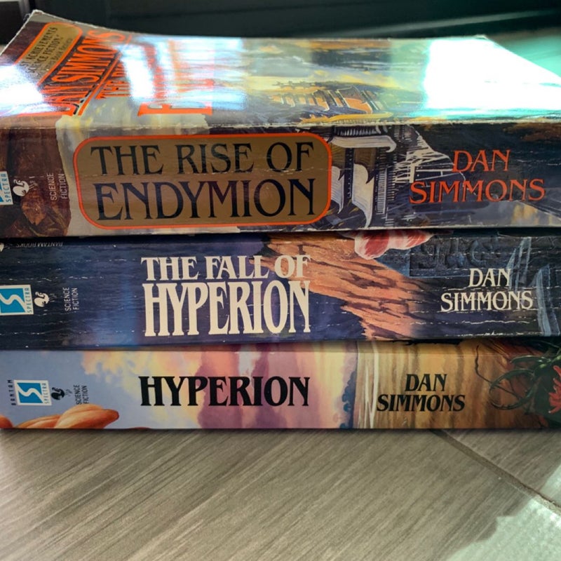Lot Of (3) HYPERION CANTOS, #1-#3, VTG Science Fiction / Fantasy Series, Dan Simmons