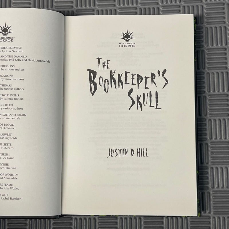 Bookkeeper's Skull by Justin D. Hill (2022, Hardcover) A Warhammer Horror Novel