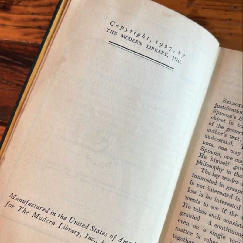 The Philosophy of Spinoza - Flex Cover - Rare