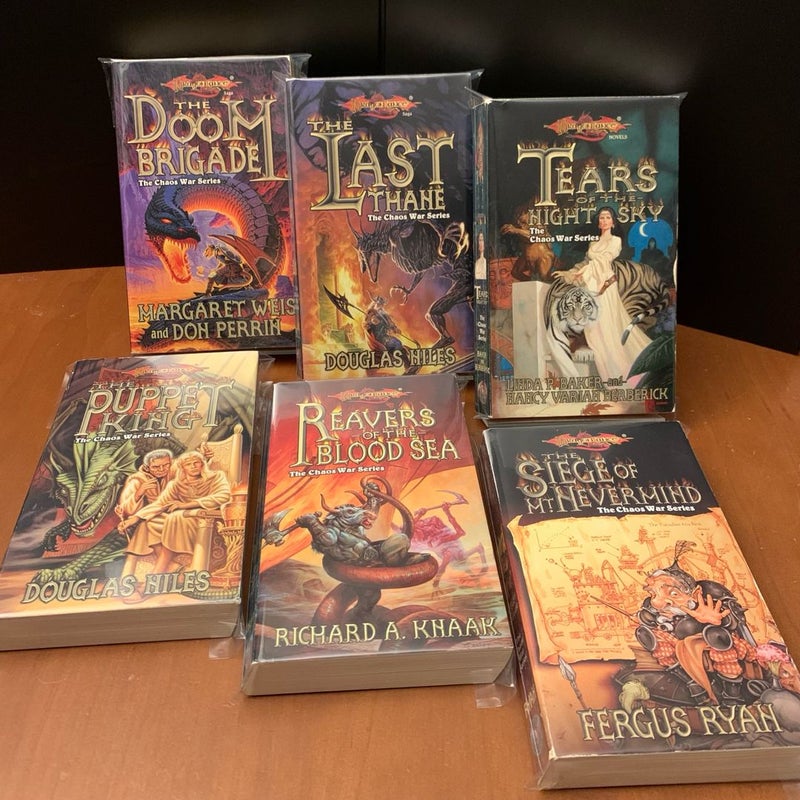 DragonLance: Complete Chaos War Series 1-6 Set: The Doom Brigade, The Last Thane, Tears of the Night Sky, The Puppet King, Reavers of the Blood Sea, The Siege of Mt Nevermind, All First Edition First Printing