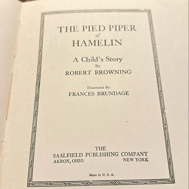 The Pied Piper of Hamelin BROWNING, Robert [Near Fine] [Hardcover]