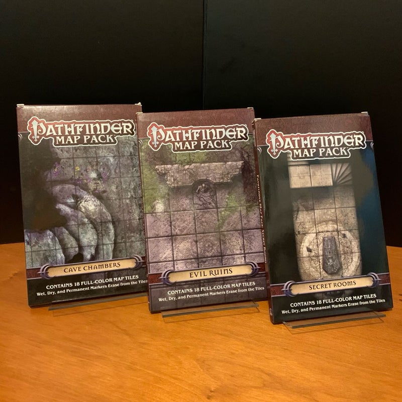 Pathfinder Map Pack Lot: Cave Chambers, Evil Ruins, Secret Rooms
