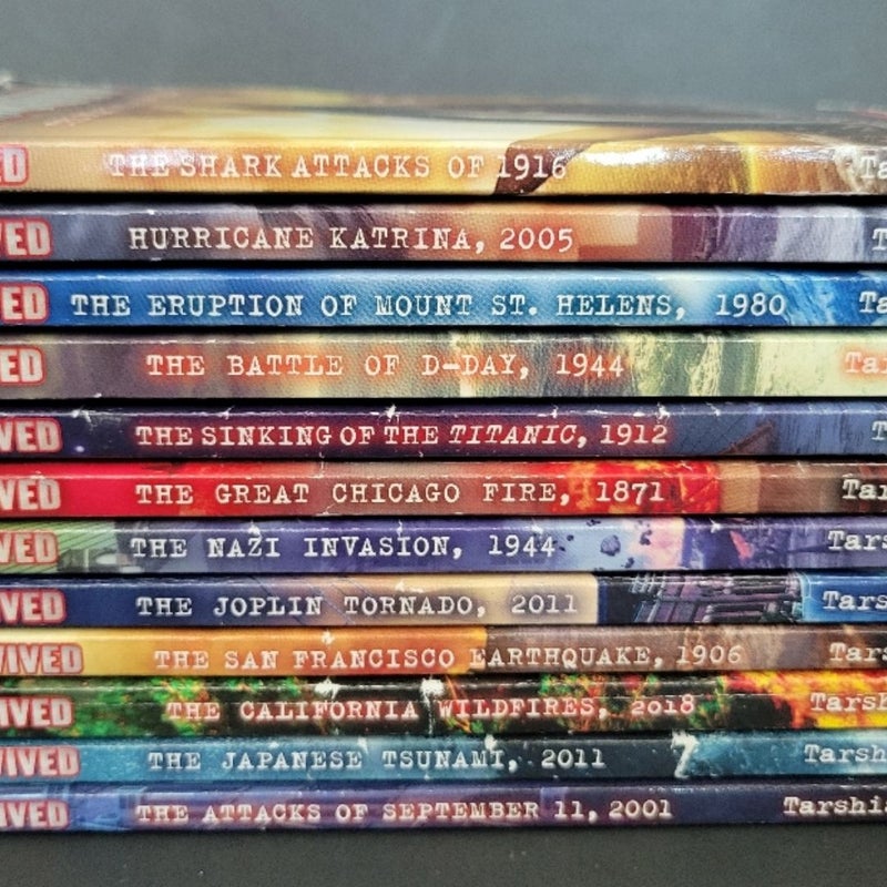 I SURVIVED LOT OF 12 SCHOLASTIC PAPERBACK BOOKS BY LAUREN TARSHIS NO DUPLICATES