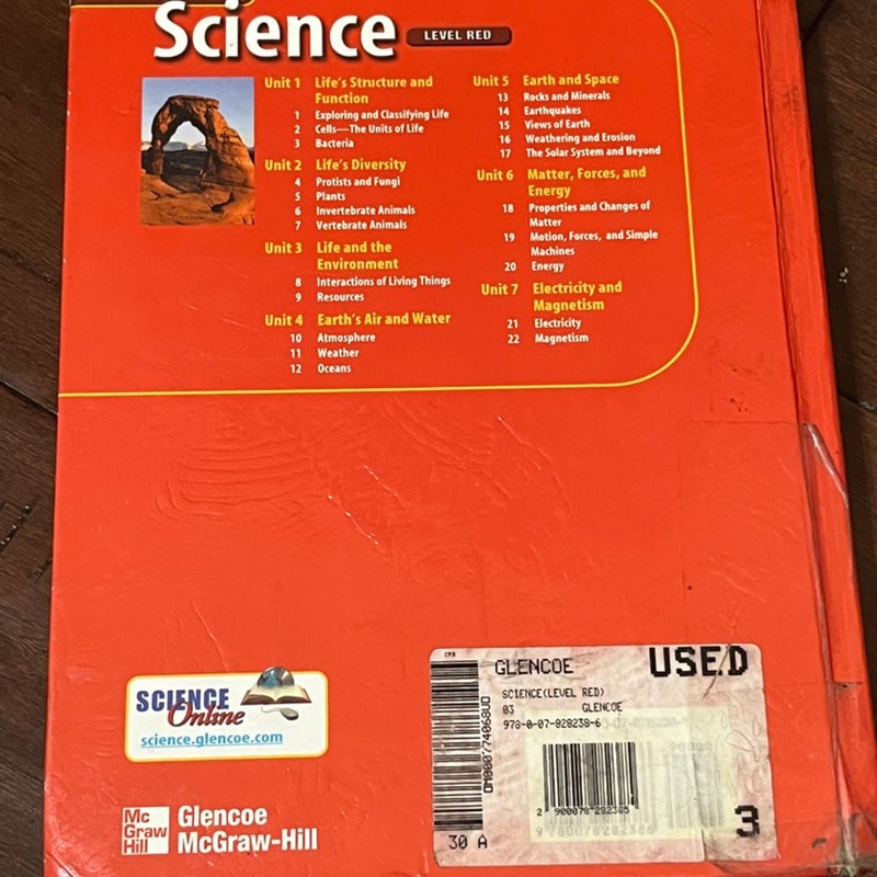 Glencoe Science: Level Red, Student Edition — PRICE NEGOTIABLE