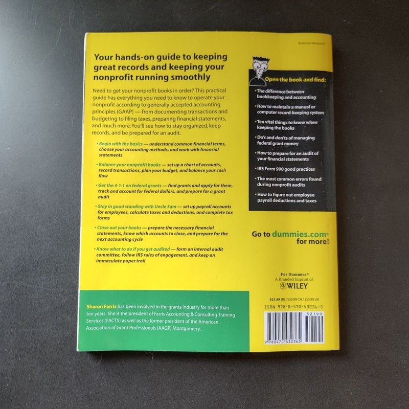 Nonprofit bookkeeping and accounting for dummies by sharon farris
