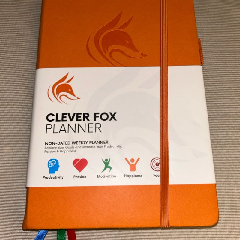 Orange Clever Fox Planner weekly planner monthly non-dated undated