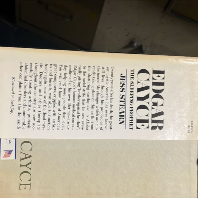 Edgar Cayce the sleeping prophet Copyright 1967 First Edition by Jess Stearn