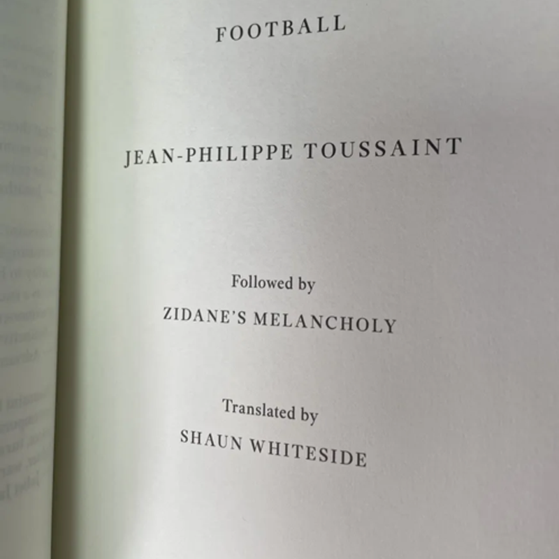 Football (soccer) Fitzcarraldo Editions Book