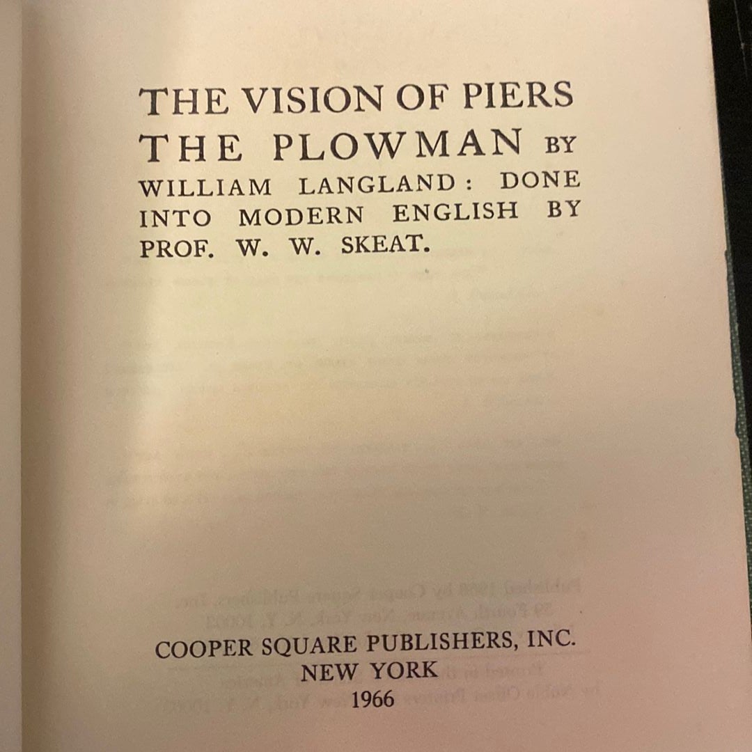 The Vision of Piers the Plowman by William Langland, Hardcover | Pangobooks