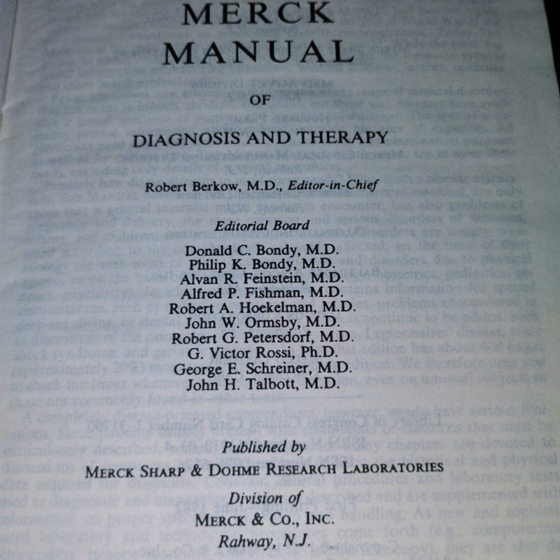 The Merck Manual of Diagnosis and Therapy