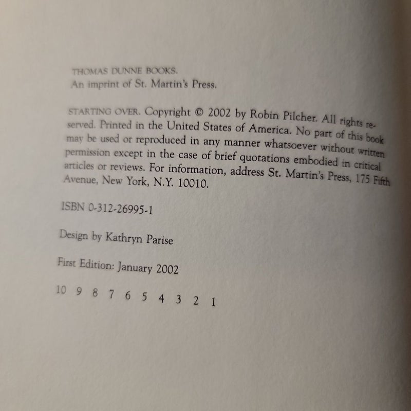 Starting Over (2002 First Edition)