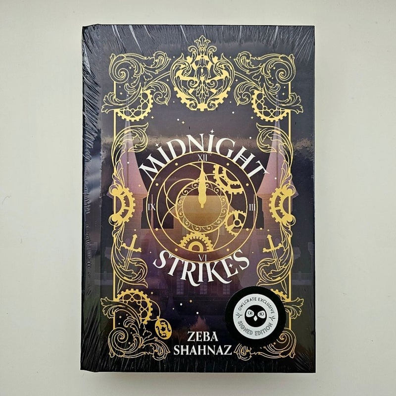 NEW Midnight Strikes SIGNED by Zeba Shahnaz Owlcrate FIRST Edition