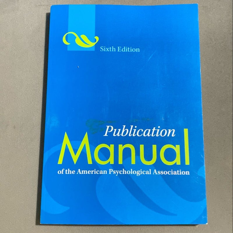 Publication Manual of the American Psychological Association