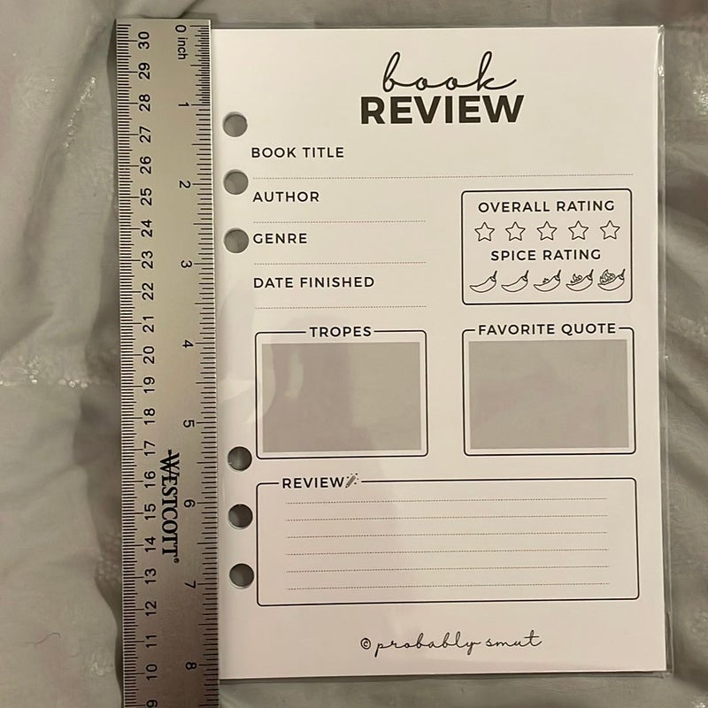 Book Review Sheets