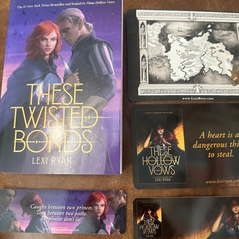 These twisted bonds signed with cards and bookmarks