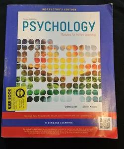Thirteenth Edition Psychology Modules for Active Learning