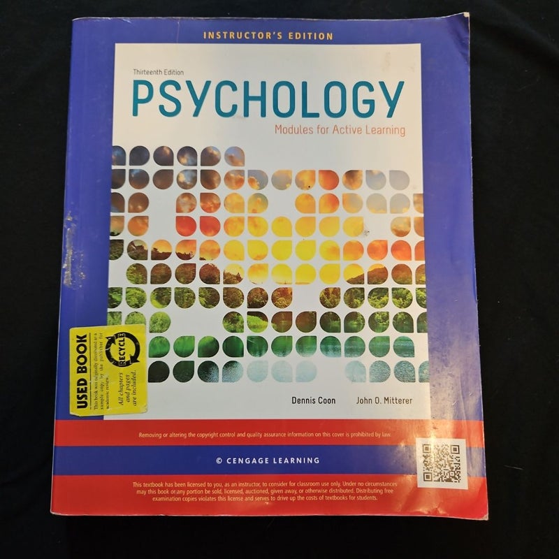 Thirteenth Edition Psychology Modules for Active Learning