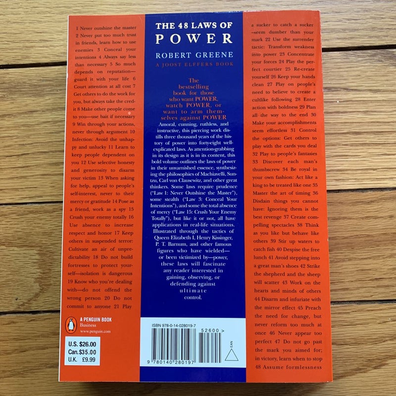48 Laws of Power Robert and Joost Elffers Greene: Lined Hardcover 8.5 x 11  110 Pages by Robert Greene
