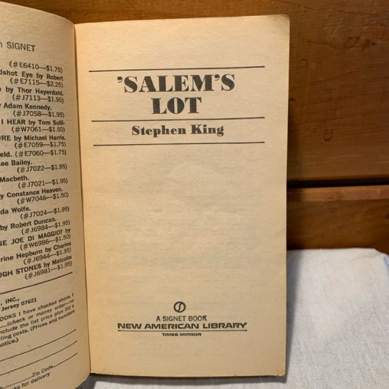 Salem's Lot (1st paperback ed.)