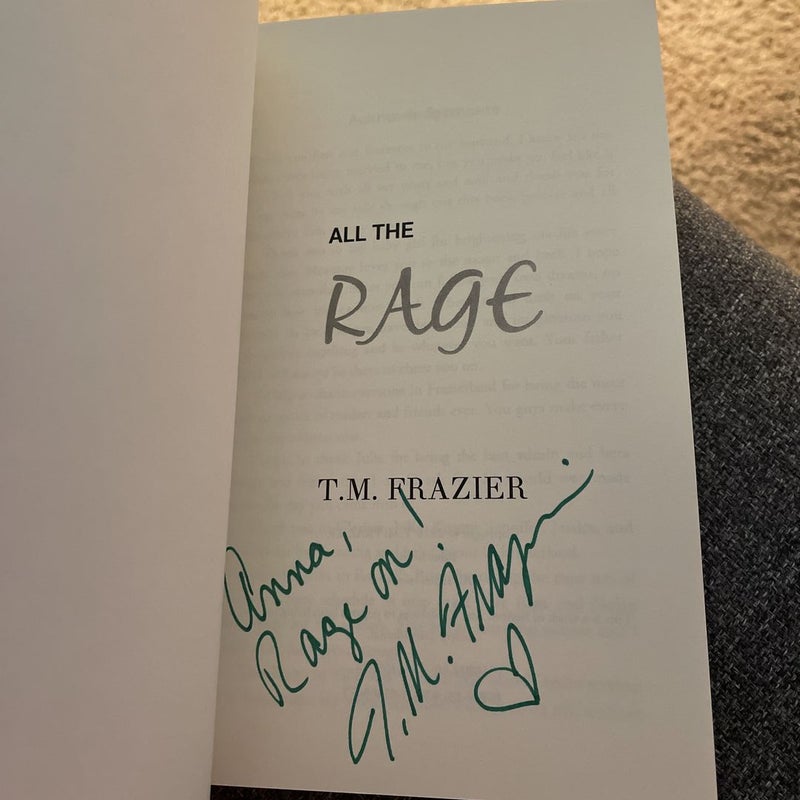 All the Rage (out of print cover signed by the author)