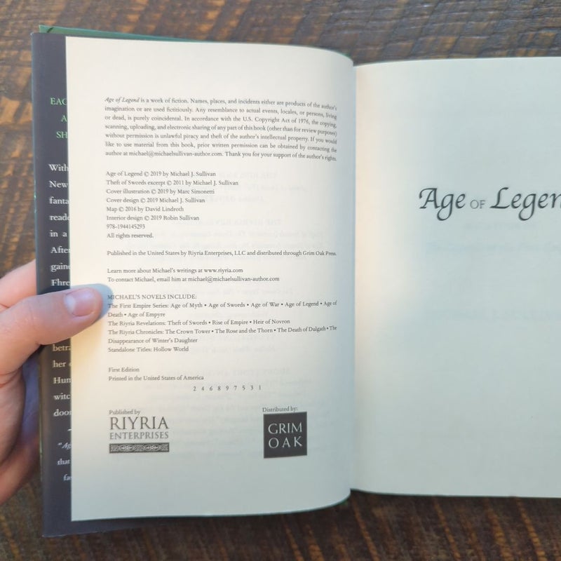 Age of Legend -1st Edition/1st Printing