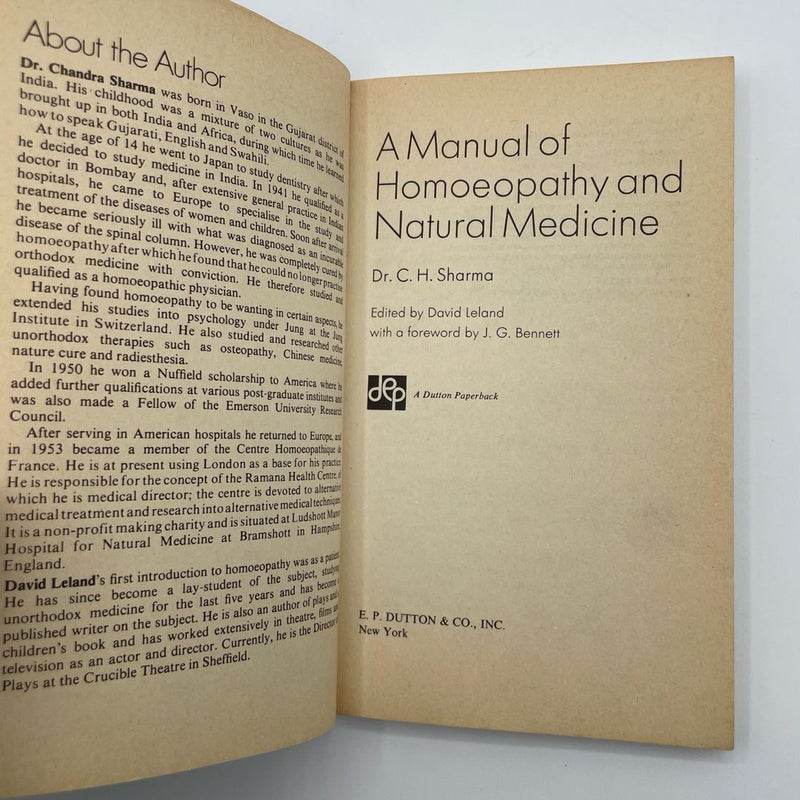 A Manual of Homoeopathy and Natural Medicine