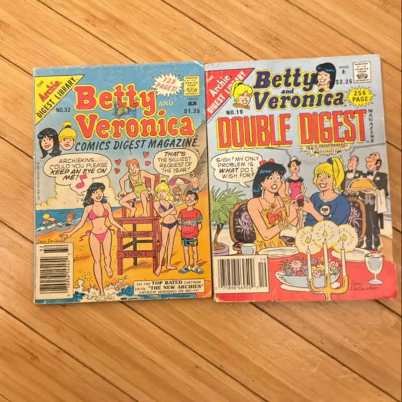 2 titles: Betty and Veronica no. 19 double digest and no. 32