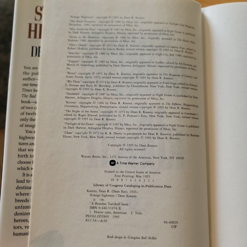 Strange Highways (1st Edition/1st Printing)