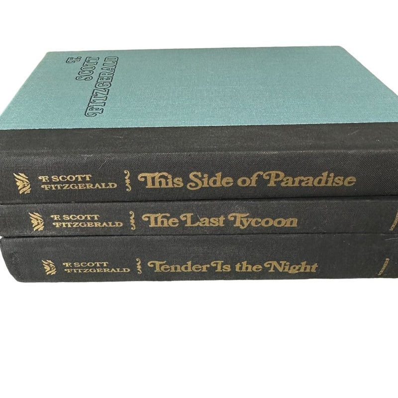 Vtg  Lot Of 3 F Scott Fitzgerald Hardcover Blue Books Scribners 1948 1962 1969