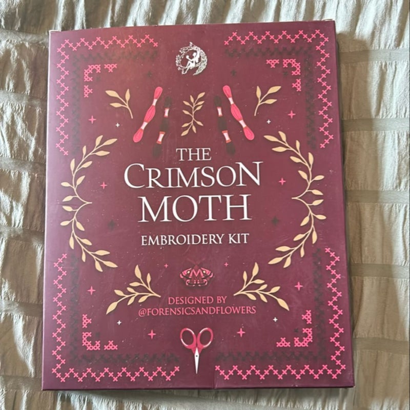 Crimson Moth Embroidery Kit