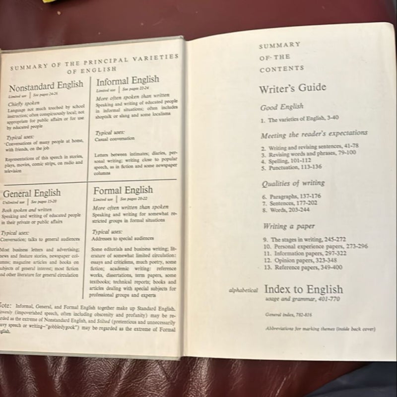 Writer’s Guide and Index to English