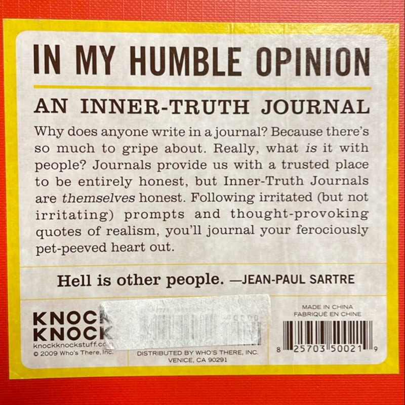 Knock Knock in My Humble Opinion Inner Truth Journal