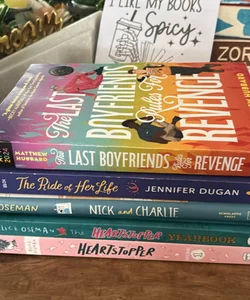 Pride Book Bundle ( heartstopper vol1, heartstopper yearbook , Nick & Charlie, The ride of her Life, The Last Boyfriend Rules for Revenge , 