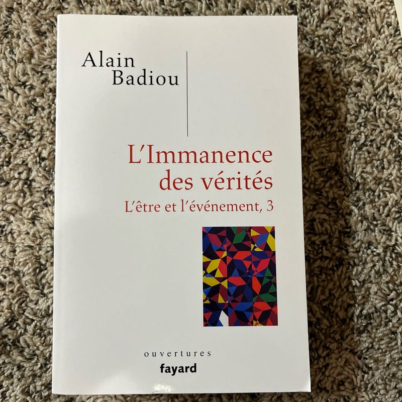 L immanence des verites